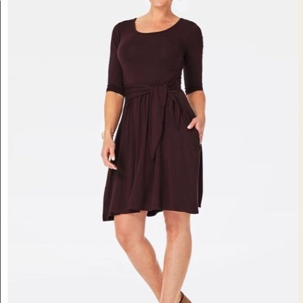 Matilda Jane Womens Class Reunion Jersey Dress Plum Size Medium